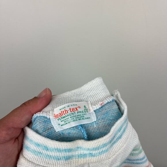Vintage Healthtex Blue Striped Coverall 6 Months USA - Picture 5 of 7